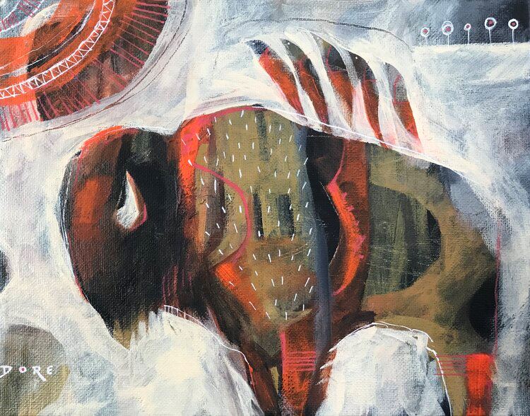 Abstract buffalo painting