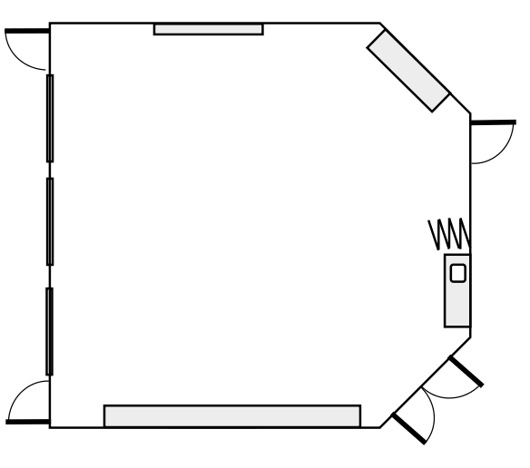 Floor plan with empty space to design your own set up