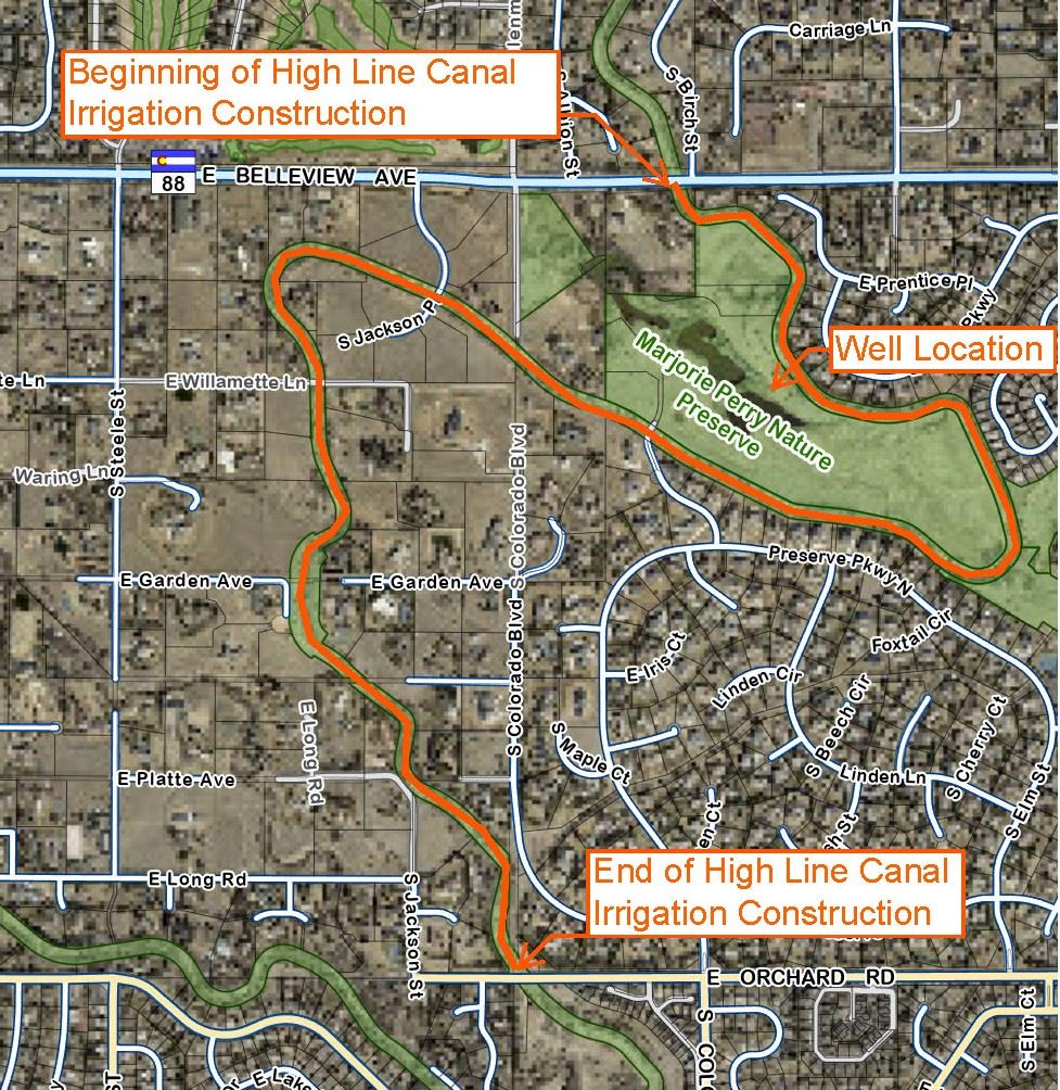 Aerial Of High Line Canal Irrigation Construction